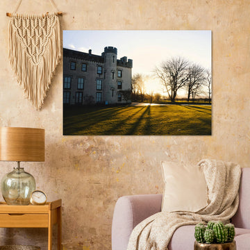 House of the Binns sunset wall art gift for Scotland fans who love stately homes and River Forth views