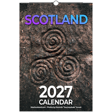 Scotland calendar 2027 cover with iconic Scottish landscape