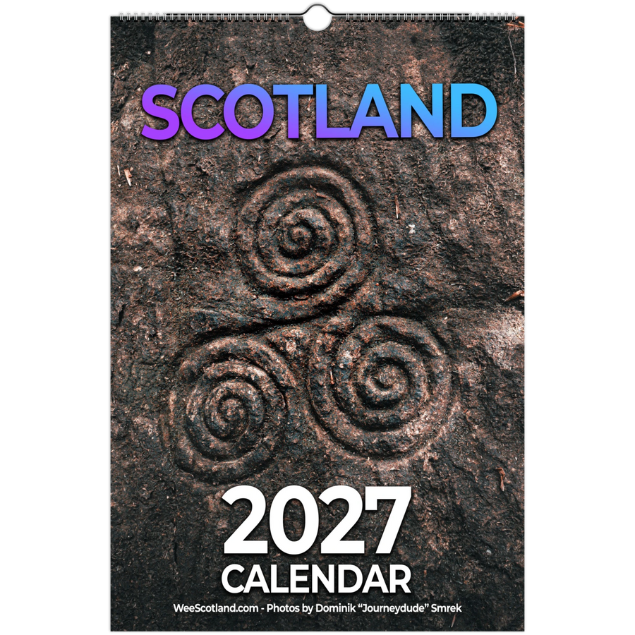 Scotland calendar 2027 cover with iconic Scottish landscape