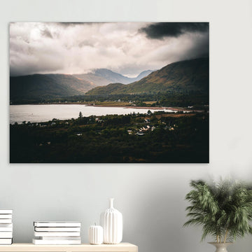 Ballachulish Glencoe Wall Art featuring a moody Highland village