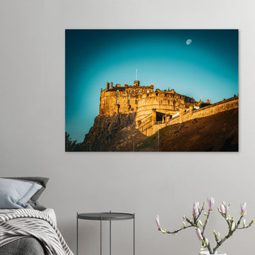 Edinburgh Castle wall art poster print at night