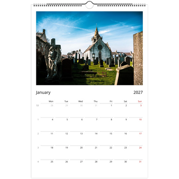 Scotland calendar 2027 cover with iconic Scottish landscape