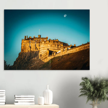 Edinburgh Castle wall art poster print at night