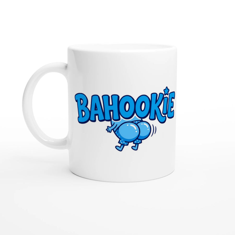 Front view of Scottish mugs Bahookie ceramic mug on white background