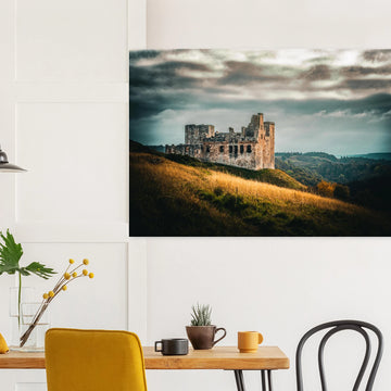 Crichton castle sunset wall art premium matte poster