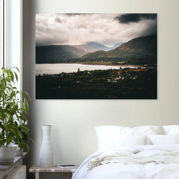 Ballachulish Glencoe Wall Art featuring a moody Highland village